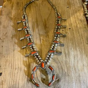 Vintage Sterling Coral Squash blossom